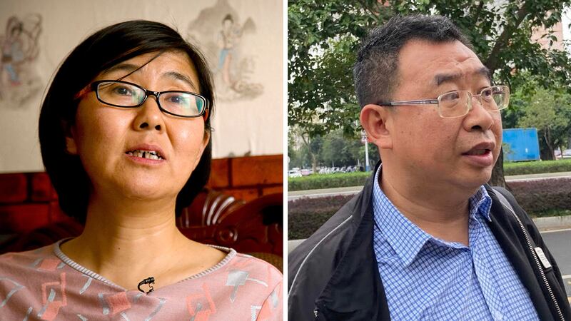 Rights lawyers Wang Yu, left, and Jiang Tianyong.