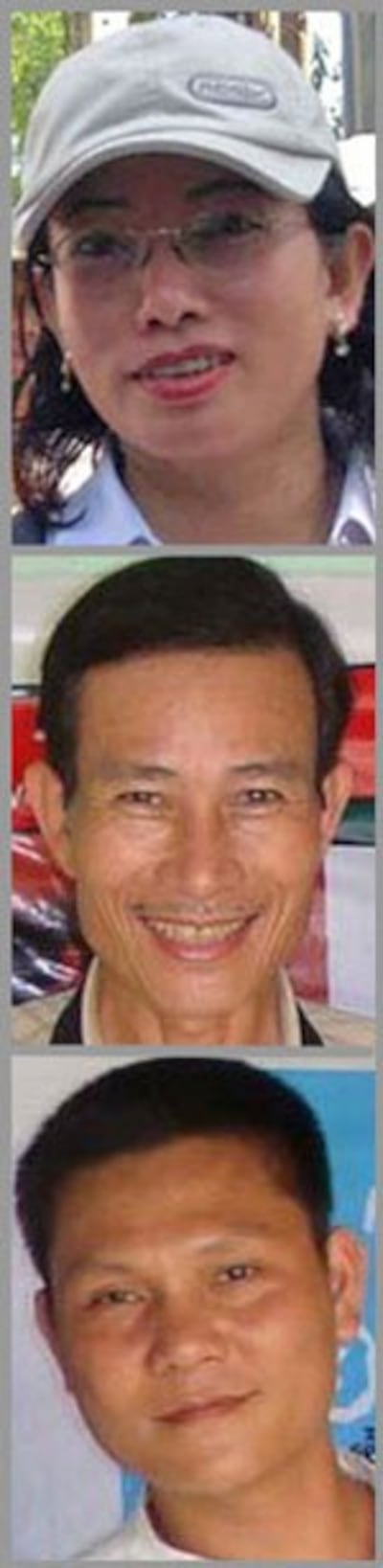 Từ trên xuống: Blogger Tạ Phong Tần, blogger Điếu Cày, và blogger Anh basaigon. RFA file