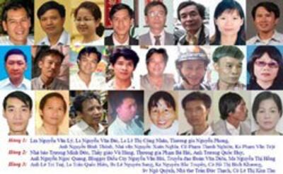 Một số nhà tranh đấu vì dân chủ. Photo courtesy vietbao.com