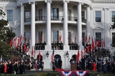 Nghi lễ đón tiếp Chủ Tịch Hồ Cẩm Đào tại Tòa Bạch Ốc sáng 19/1/2011.