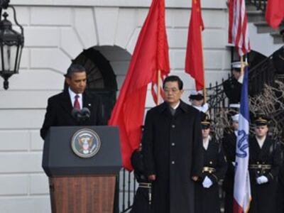 Tổng thống Obama và Chủ Tịch Hồ Cẩm Đào tại Tòa Bạch Ốc sáng 19/1/2011.